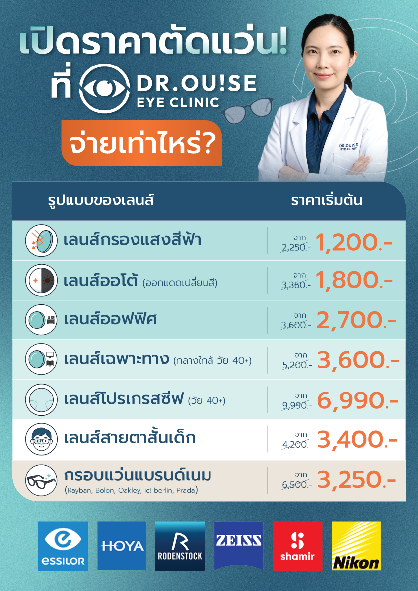 เปิดราคาตัดแว่น Dr.Ouise Eye Specialist