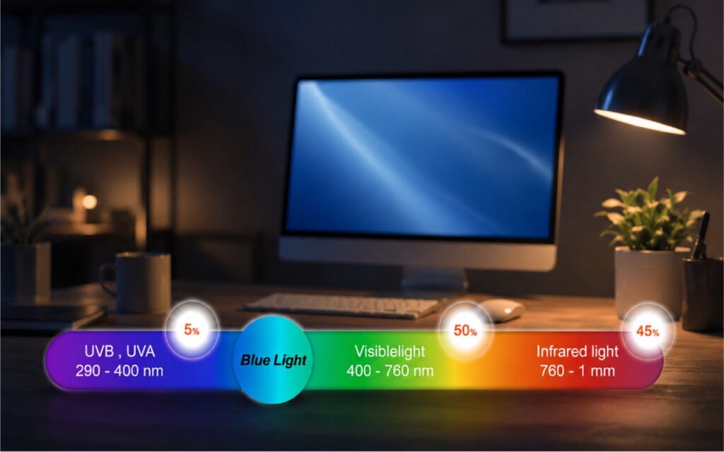 จ้องหน้าคอมนานๆ ปวดตาทำไงดี? ทำความรู้จักอันตรายจากแสงสีฟ้าและวิธีป้องกัน
